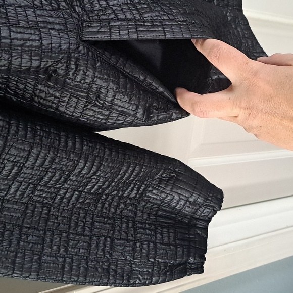 Sag Harbor Sleek Blk Quilted Textured Zip Up Lightweight Chic Dressy Jacket - Picture 5 of 12